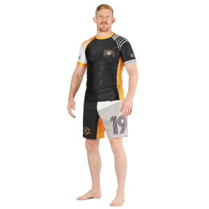 Rashguard Fuji Sports | Noir/Orange | Linear Lockdown