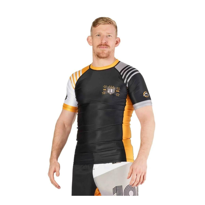 Rashguard Fuji Sports | Noir/Orange | Linear Lockdown