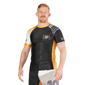 Rashguard Fuji Sports | Noir/Orange | Linear Lockdown