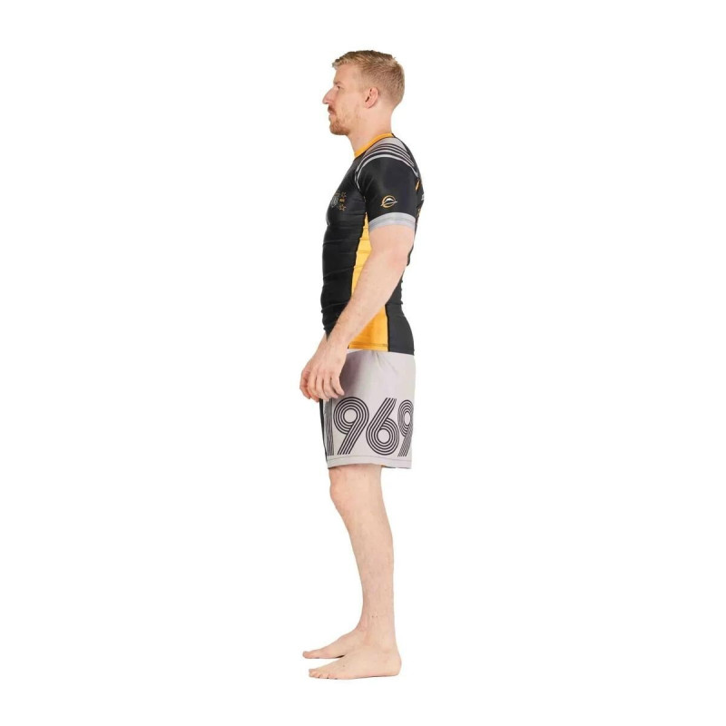 Rashguard Fuji Sports | Noir/Orange | Linear Lockdown