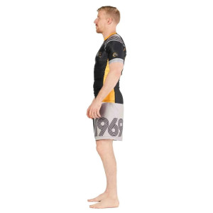 Rashguard Fuji Sports | Noir/Orange | Linear Lockdown