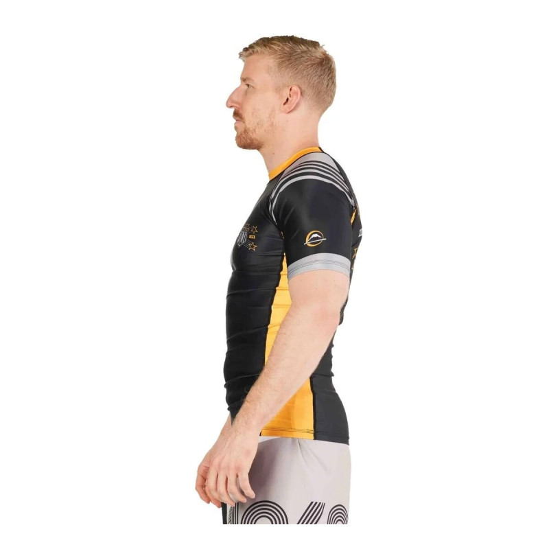 Rashguard Fuji Sports | Noir/Orange | Linear Lockdown