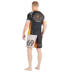 Rashguard Fuji Sports | Noir/Orange | Linear Lockdown