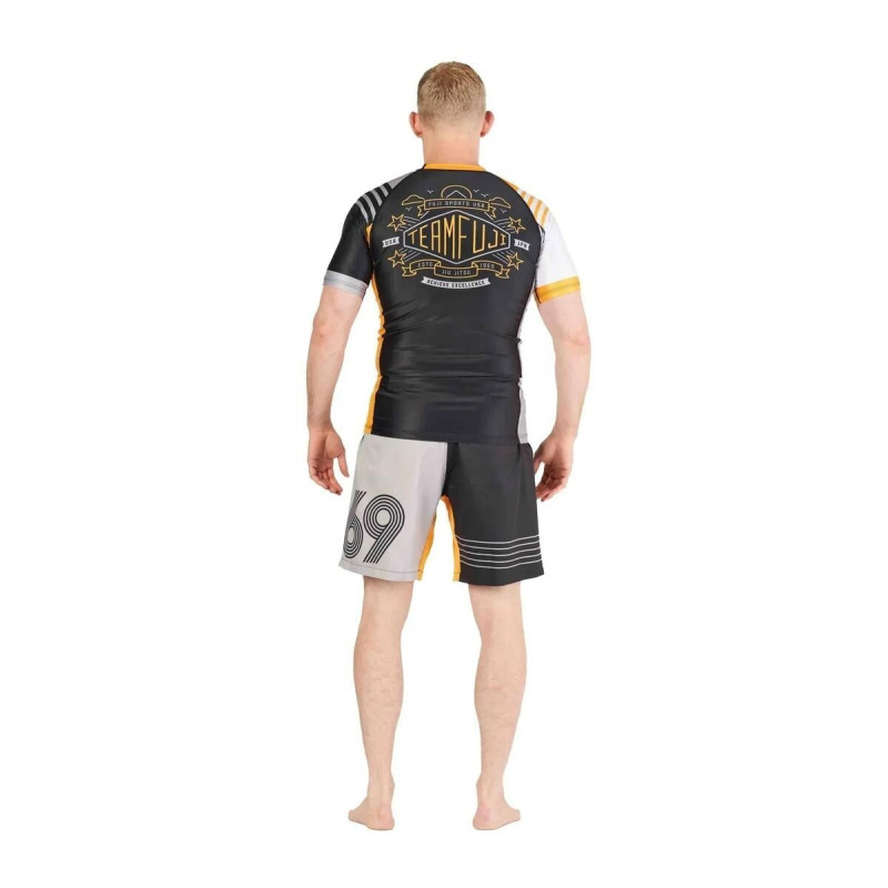Rashguard Fuji Sports | Noir/Orange | Linear Lockdown