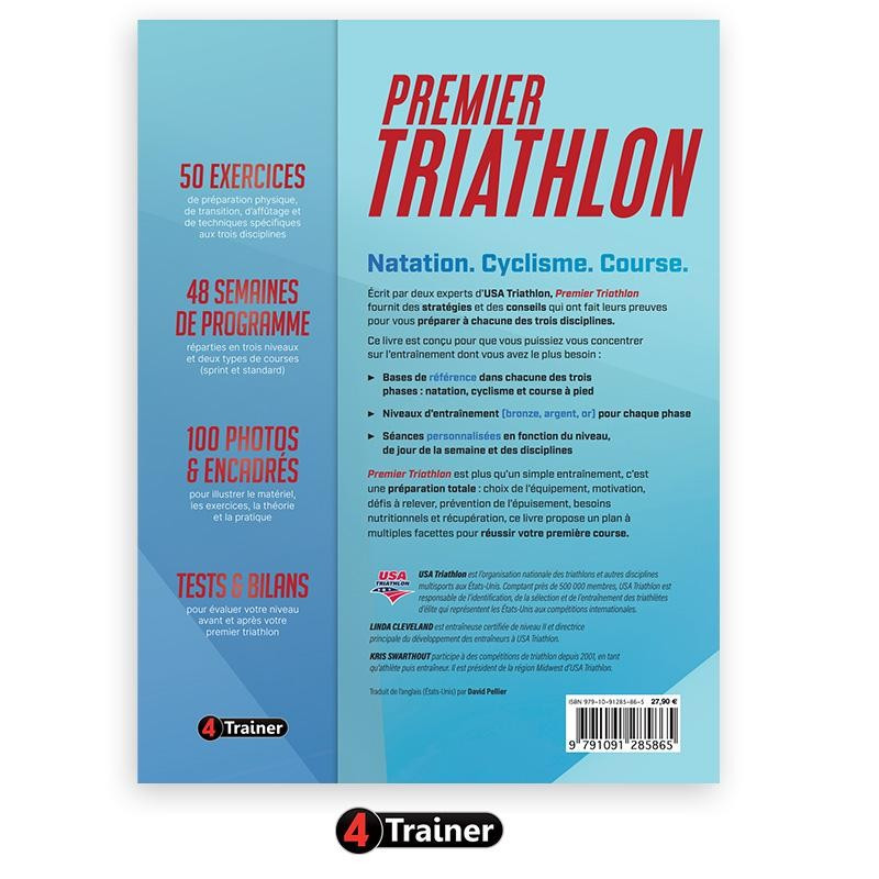 Livre Premier Triathlon 4TRAINER | Guide Complet Entraînement Natation Cyclisme Course