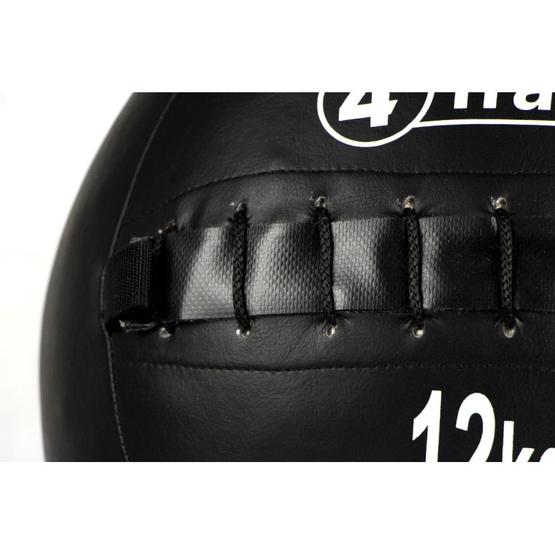 Wall Ball 4TRAINER 12KG | Noir | Medicine Ball Cuir Synthétique