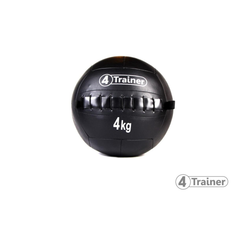 Wall Ball 4TRAINER 12KG | Noir | Medicine Ball Cuir Synthétique
