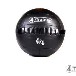 Wall Ball 4TRAINER 12KG | Noir | Medicine Ball Cuir Synthétique