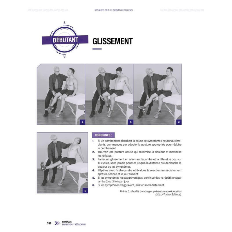 Livre Lombalgie 4TRAINER | Prévention Rééducation Stuart McGill