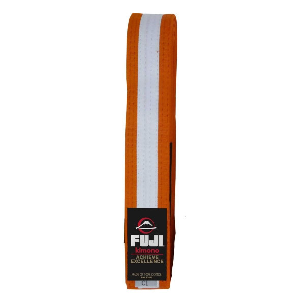 Ceinture JJB Fuji Sports | Orange/Blanche | Enfant | IBJJF