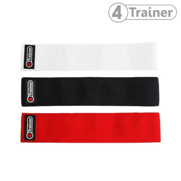 Bande de Résistance 4TRAINER | Blanc Noir Rouge | Squat Band Tissu