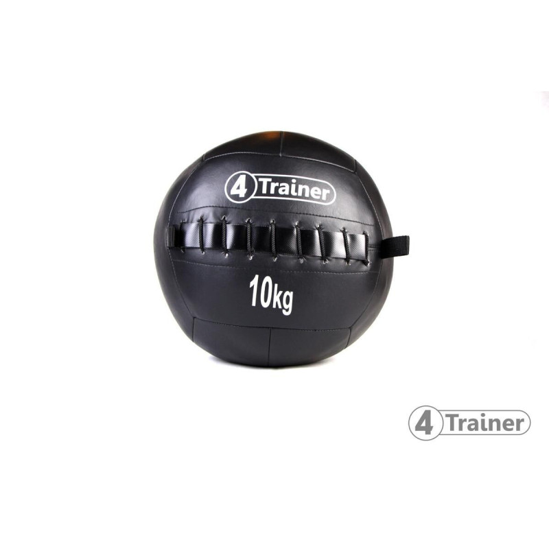 Wall Ball 4TRAINER 12KG | Noir | Medicine Ball Cuir Synthétique