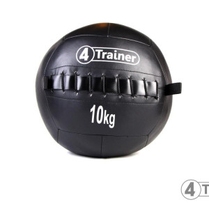Wall Ball 4TRAINER 12KG | Noir | Medicine Ball Cuir Synthétique