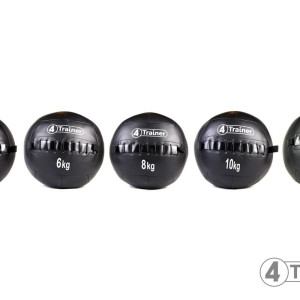 Wall Ball 4TRAINER 12KG | Noir | Medicine Ball Cuir Synthétique