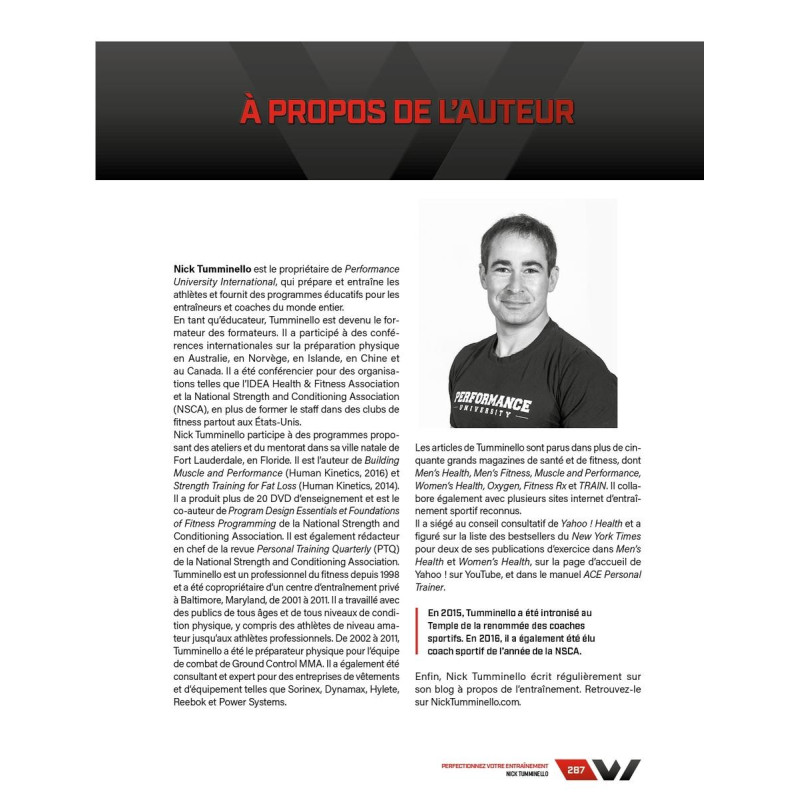 Livre WORKOUT 4TRAINER | Perfectionnez votre entraînement | Nick Tumminello
