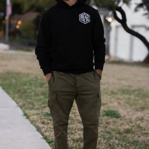 Hoodie Aesthetic - Noir - Varsity Fleece