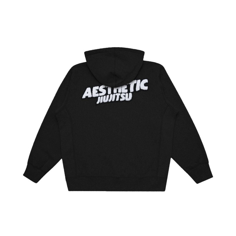 Hoodie Aesthetic - Noir - Varsity Fleece