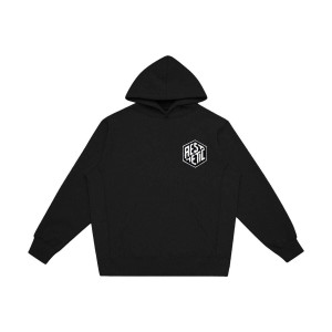 Hoodie Aesthetic - Noir - Varsity Fleece