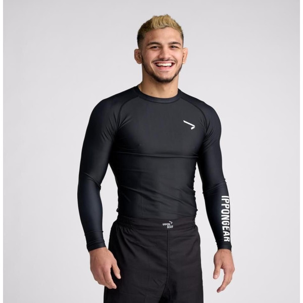 Rashguard Manche Longue Ippon Gear Noir - Essential