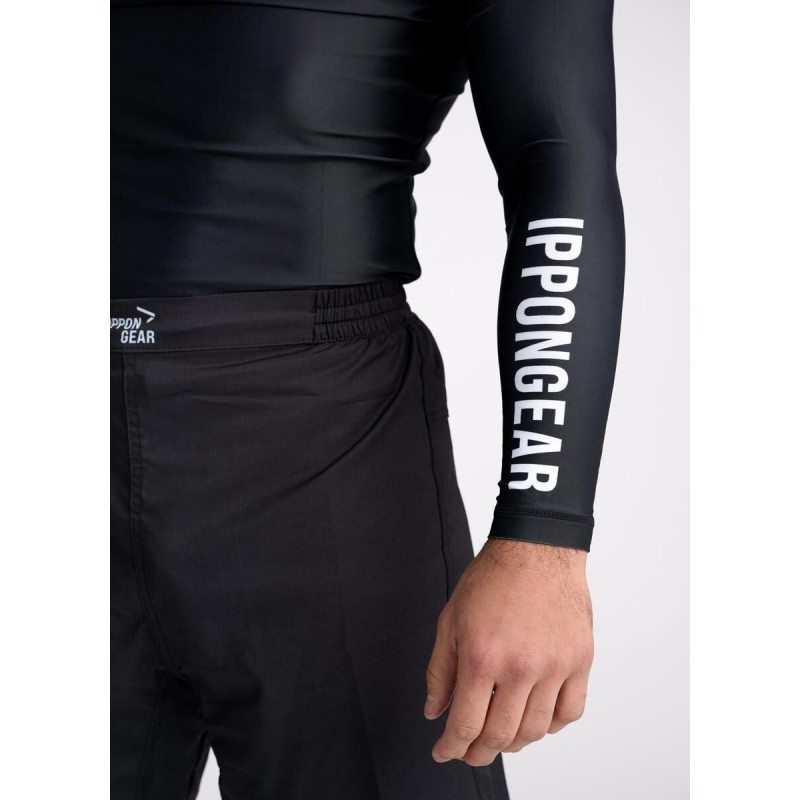 Rashguard Manche Longue Ippon Gear Noir - Essential