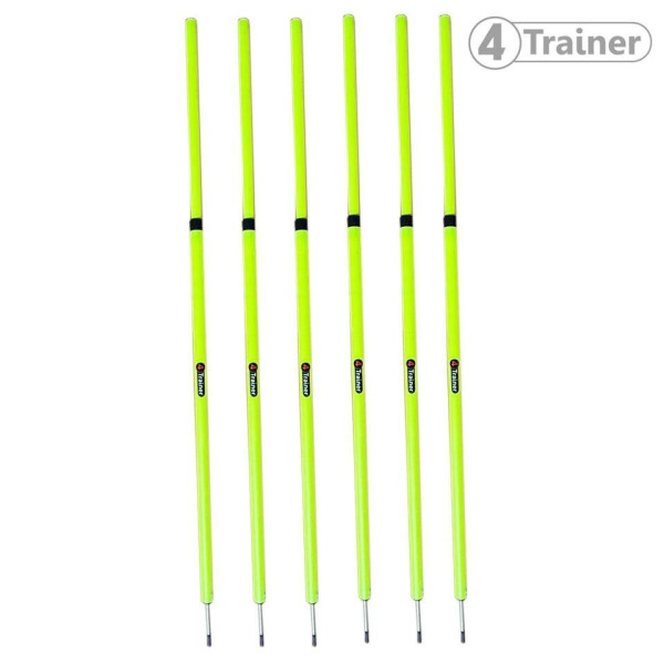 Piquets de Slalom 4TRAINER | Jaune | Lot de 6 - Téléscopiques 1m-1m80