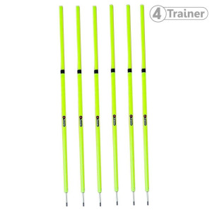 Piquets de Slalom 4TRAINER | Jaune | Lot de 6 - Téléscopiques 1m-1m80