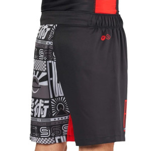 Short de Grappling Fuji Sports | Noir/Rouge | Flag Lightweight