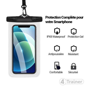 Pochette Étanche Téléphone 4TRAINER | IPX8 Waterproof | Sports Aquatiques