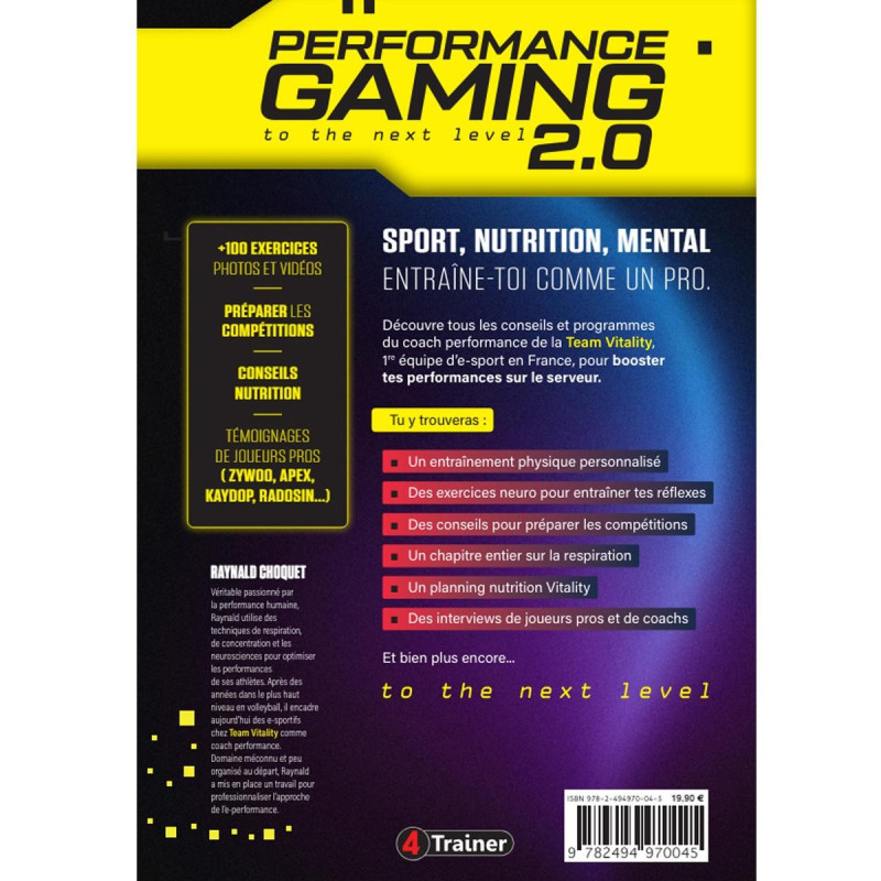 Livre Performance Gaming 2.0 4TRAINER | E-Sport Entraînement Pro Team Vitality