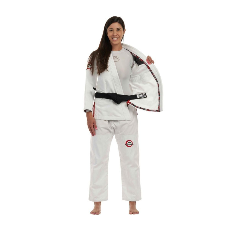 Kimono BJJ Fuji Sports | Blanc Rouge | Suparaito Crane Edition
