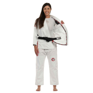 Kimono BJJ Fuji Sports | Blanc Rouge | Suparaito Crane Edition