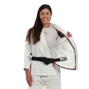 Kimono BJJ Fuji Sports | Blanc Rouge | Suparaito Crane Edition
