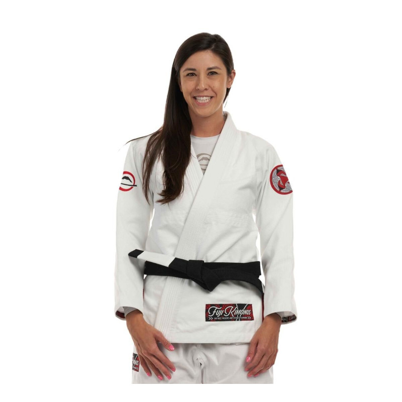 Kimono BJJ Fuji Sports | Blanc Rouge | Suparaito Crane Edition