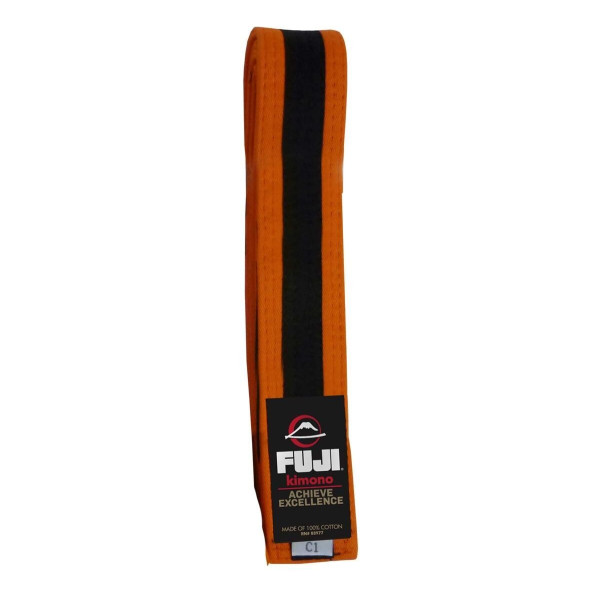 Ceinture JJB Fuji Sports | Orange/Noire | Enfant | IBJJF