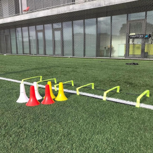 Balises d'Agilité 4TRAINER | Jaune | Lot de 6 Cônes 23cm