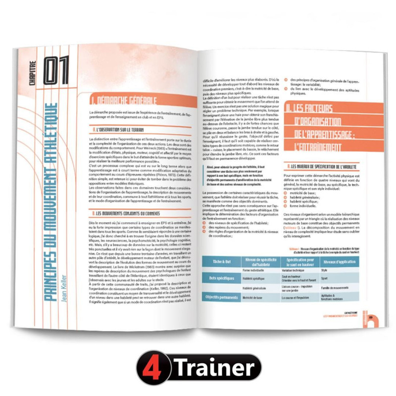 Livre Athlétisme 4TRAINER | Les Fondamentaux et les Courses | Jean Keller