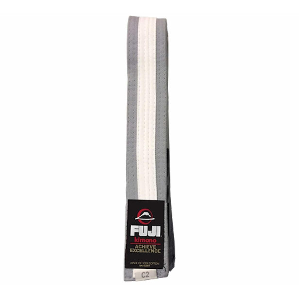 Ceinture JJB Fuji Sports | Grise/Blanche | Enfant | IBJJF