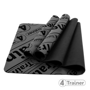 Tapis de Yoga 4TRAINER | Noir | Premium | Anti-dérapant Eco-friendly