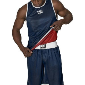 T-Shirt Leone1947 | Bleu/Rouge | Double Face Boxe