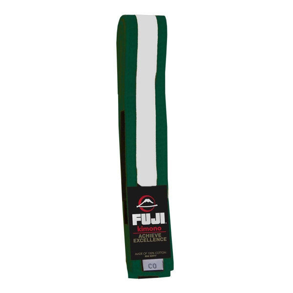 Ceinture JJB Fuji Sports | Verte/Blanche | Enfant | IBJJF
