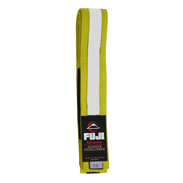 Ceinture JJB Fuji Sports | Jaune/Blanche | Enfant | IBJJF
