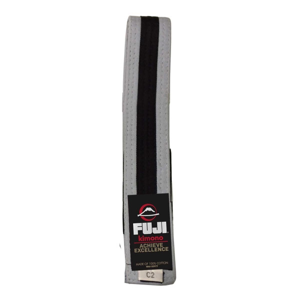 Ceinture JJB Fuji Sports | Grise/Noire | Enfant | IBJJF