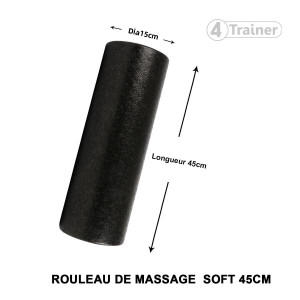 Rouleau de Massage 4TRAINER | Noir | Soft | 45cm