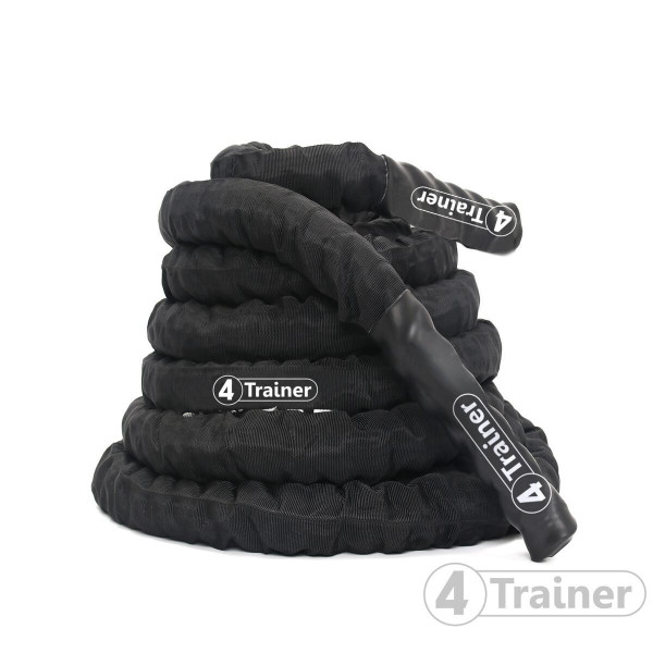 Corde Ondulatoire 4TRAINER | Battle Rope PRO 15m | Noir