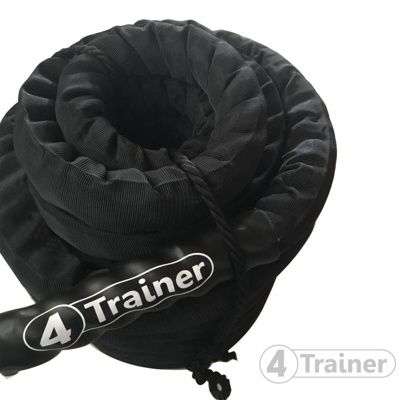 Corde Ondulatoire 4TRAINER | Battle Rope PRO 15m | Noir