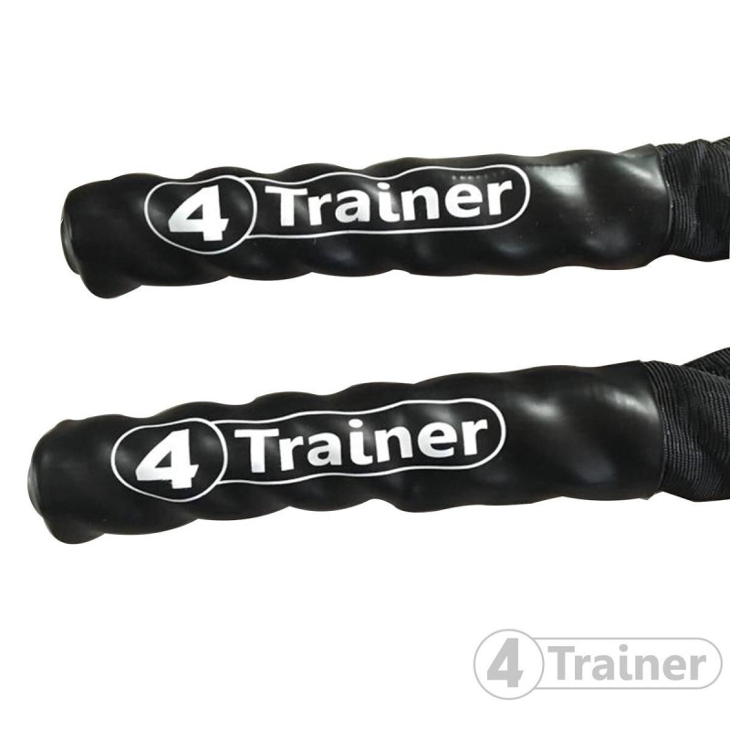Corde Ondulatoire 4TRAINER | Battle Rope PRO 15m | Noir
