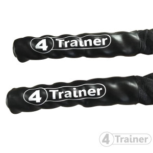 Corde Ondulatoire 4TRAINER | Battle Rope PRO 15m | Noir
