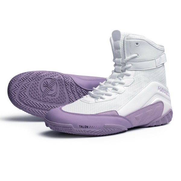 Chaussures de boxe Hayabusa | Blanc/Lavande | Hayabusa Talon