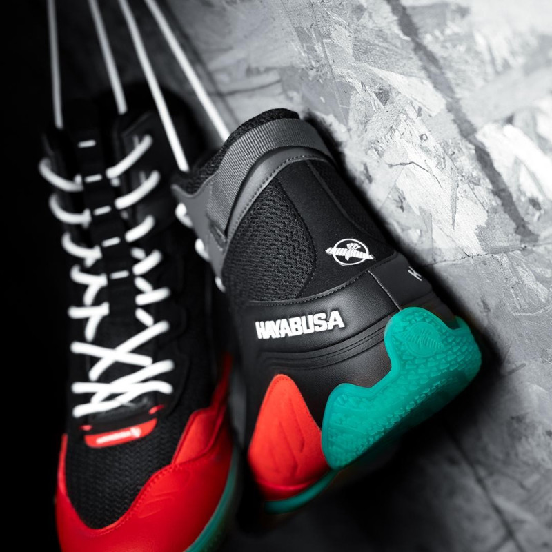 Chaussures de Boxe Hayabusa | Chaussures de Boxe Noir et Rouge | Hayabusa Talon