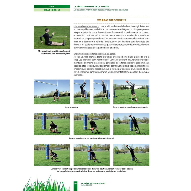 Livre Prépa Physique Rugby 4TRAINER | Développement Vitesse Norbert Krantz